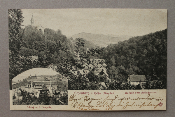 Ansichtskarte AK Schönberg 1910 Schloß Kapelle Schloßgarten Architektur Ortsansicht Hessen